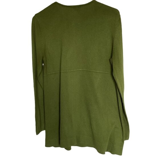 J. Jill Sweatshirt Tunic Cotton Blend Pullover Size Women's Small Avocado Green - Picture 2 of 6